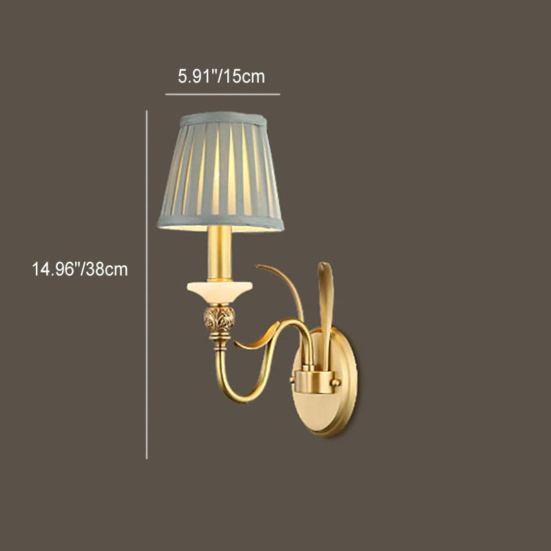 Provincial Fabric Cone Copper 2-Light Wall Lamp