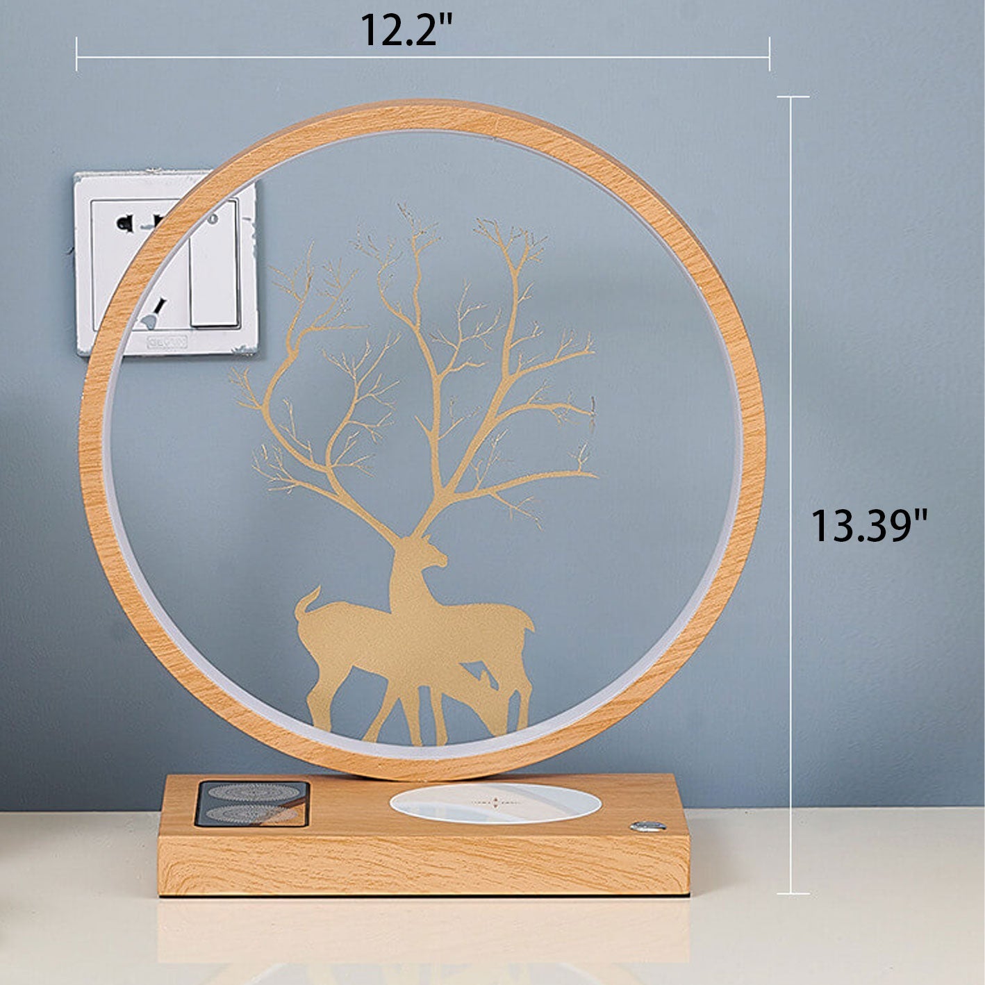 Round Deer Design Wireless Table Lamp