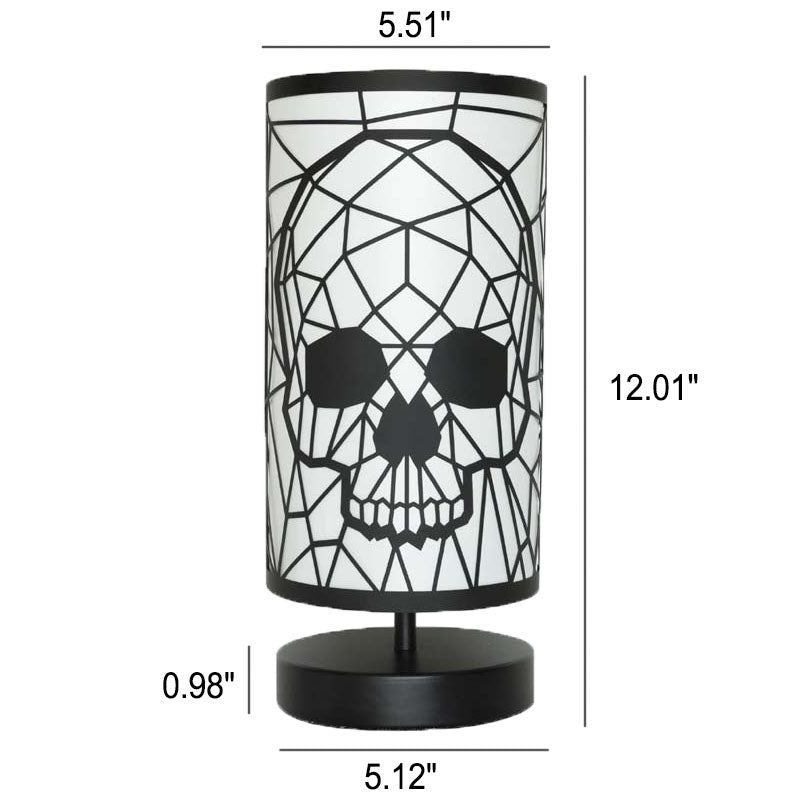 Gothic Skeleton Metal Cylinder Table Lamp
