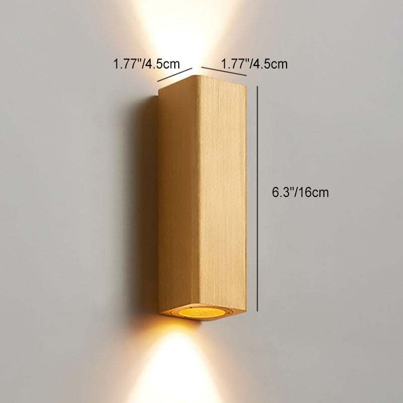 Brushed Aluminum Rectangular Column Wall Lamp