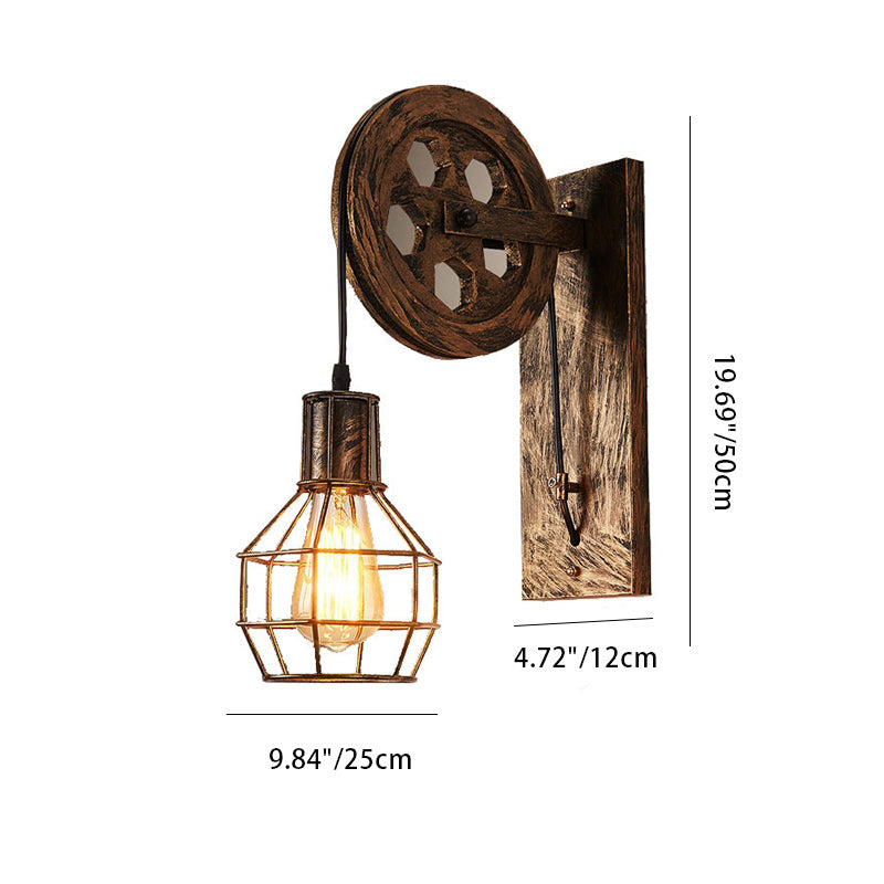Linear Round Iron Bedroom Wall Lamp