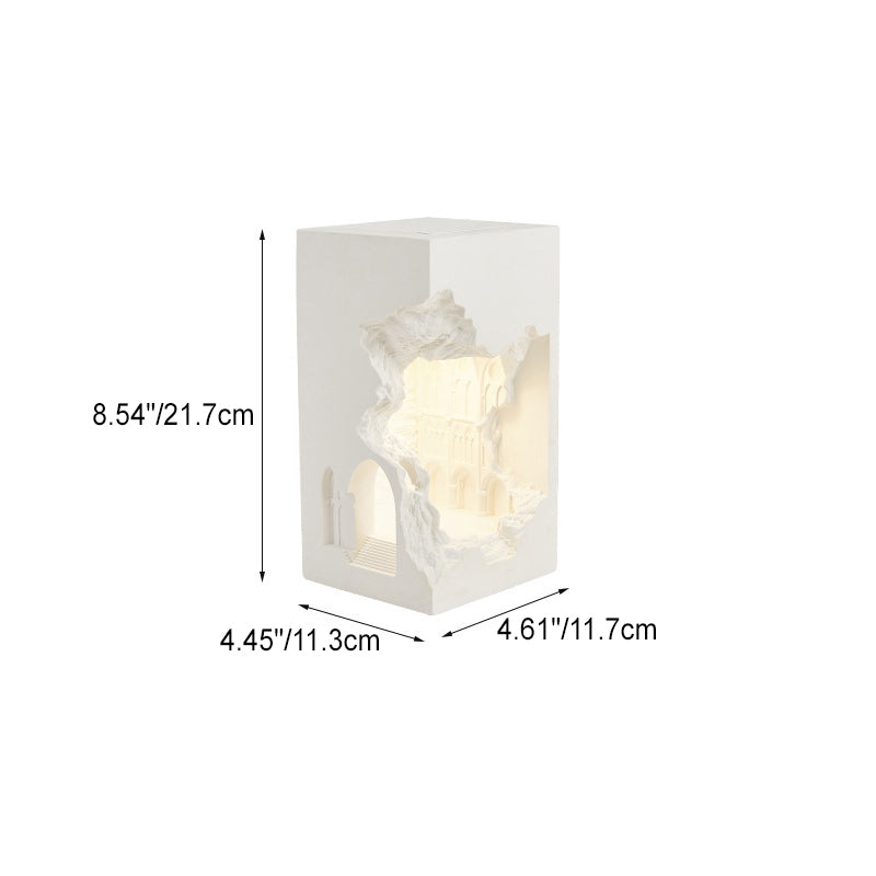 Rectangular Plaster Recessed Living Wall Lamp