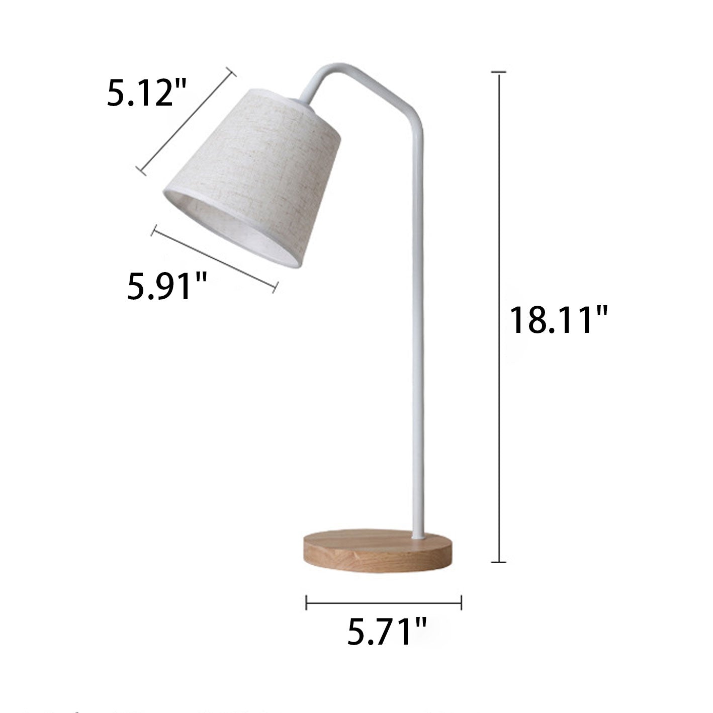 Cone Linen Wood Table Lamp