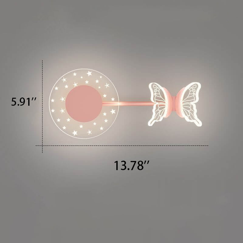 Acrylic Butterfly Star Design Wall Lamp