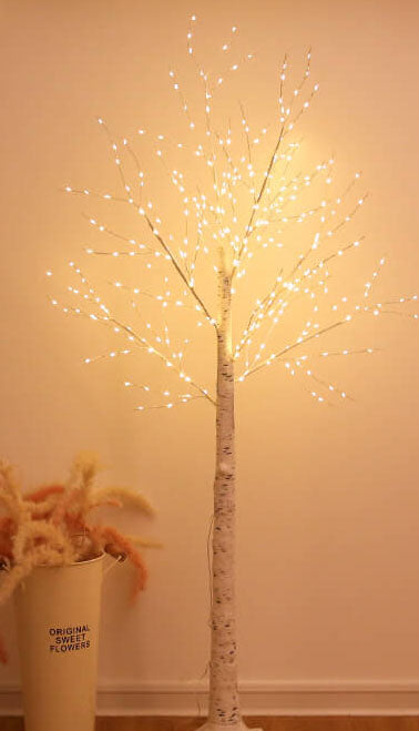 Copper Wire Birch Tree Table Lamp
