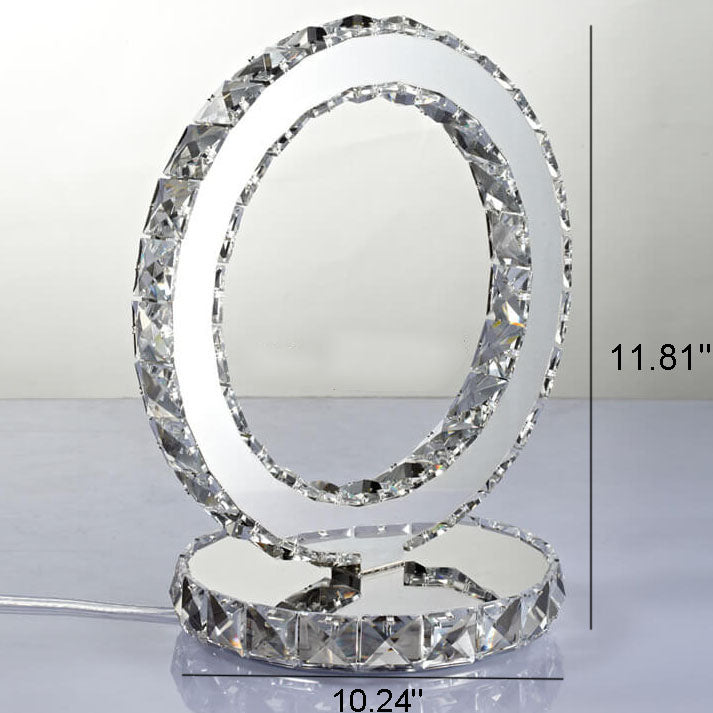 Crystal Round Stainless Steel Table Lamp