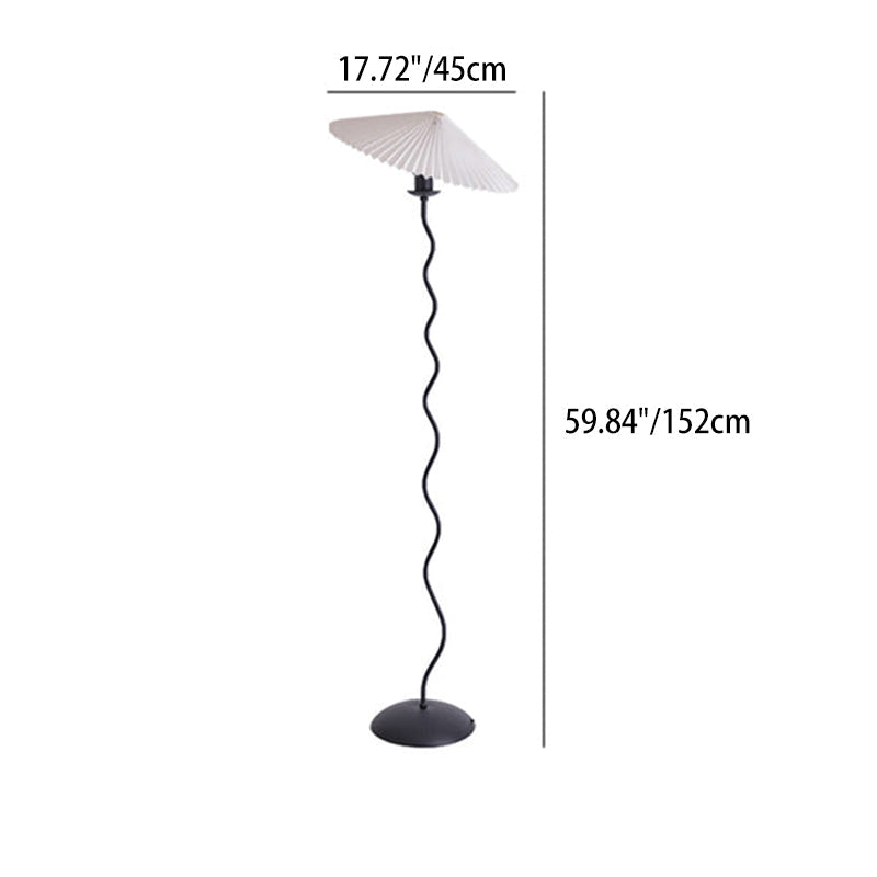Fabric Iron Umbrella Living Floor Lamp