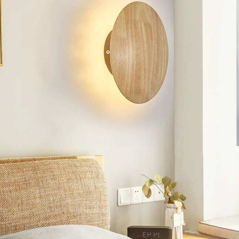 Wooden Circle Wall Lamp