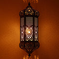 Hollowed Column Copper Moroccan Wall Lamp