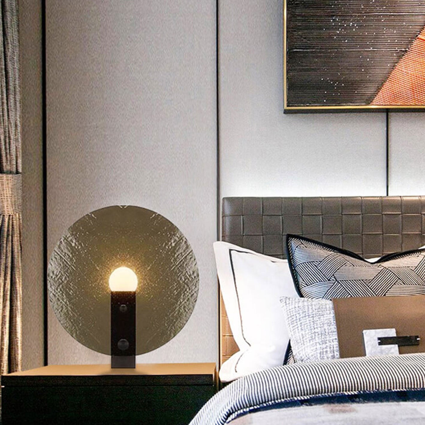 Round Frosted Glass Table Lamp