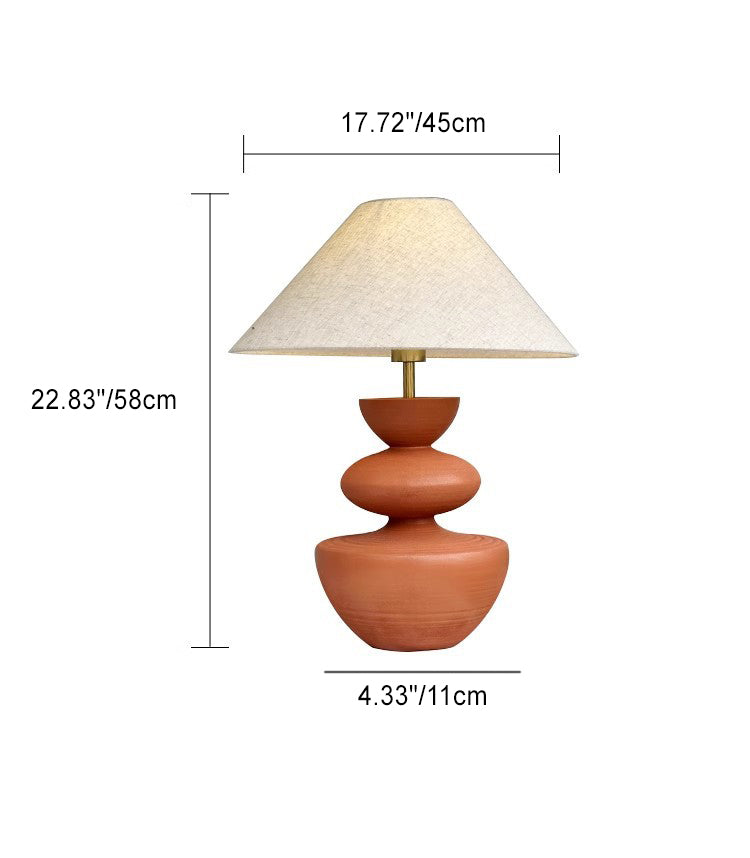 Jar Resin Fabric Living Table Lamp