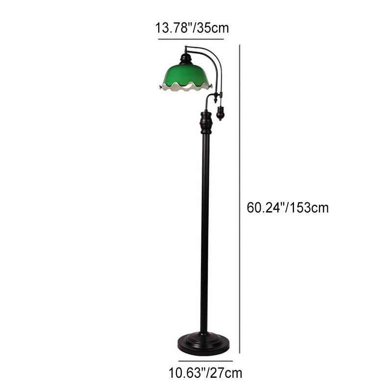 Iron Flower Bud Glass Floor Lamp