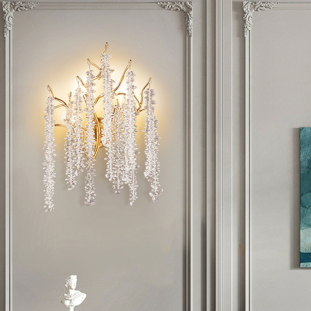 Tree Branch Crystal 3-Light Wall Lamp