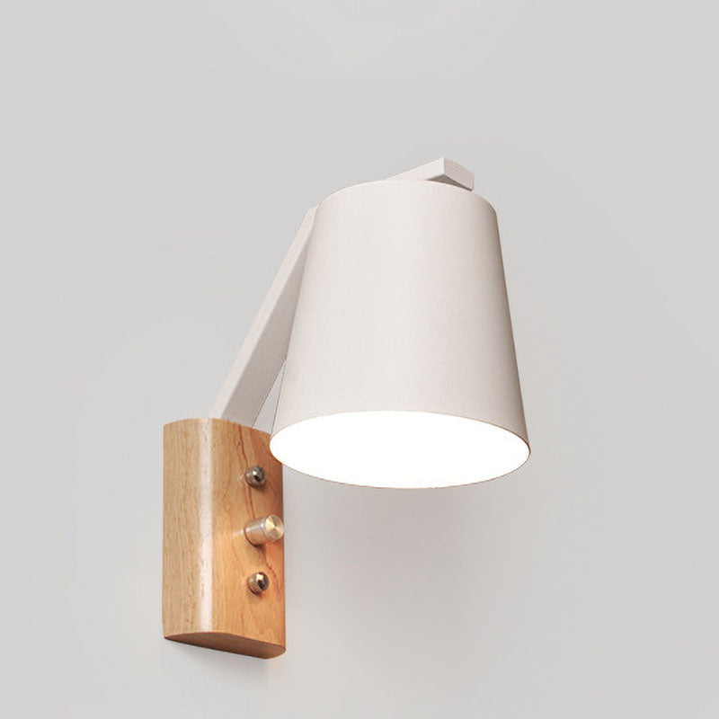Solid Wood Cylindrical Wall Lamp