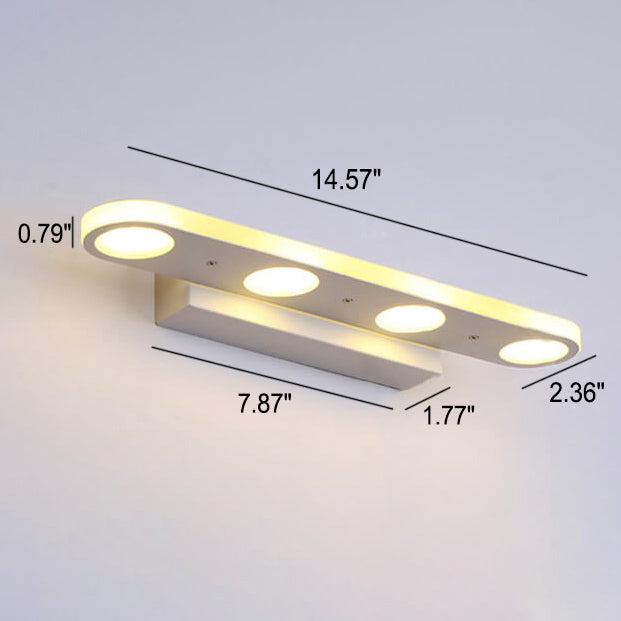 White Long Oval Acrylic 4-Light Wall Lamp