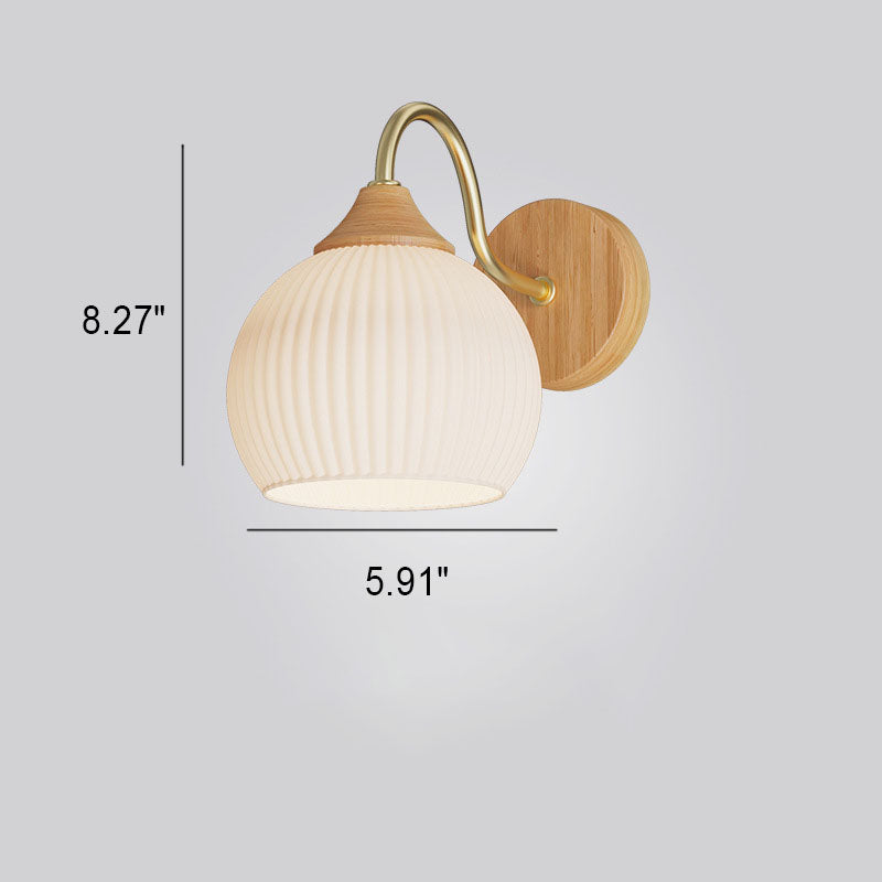 Striped Glass Round Log Wall Lamp