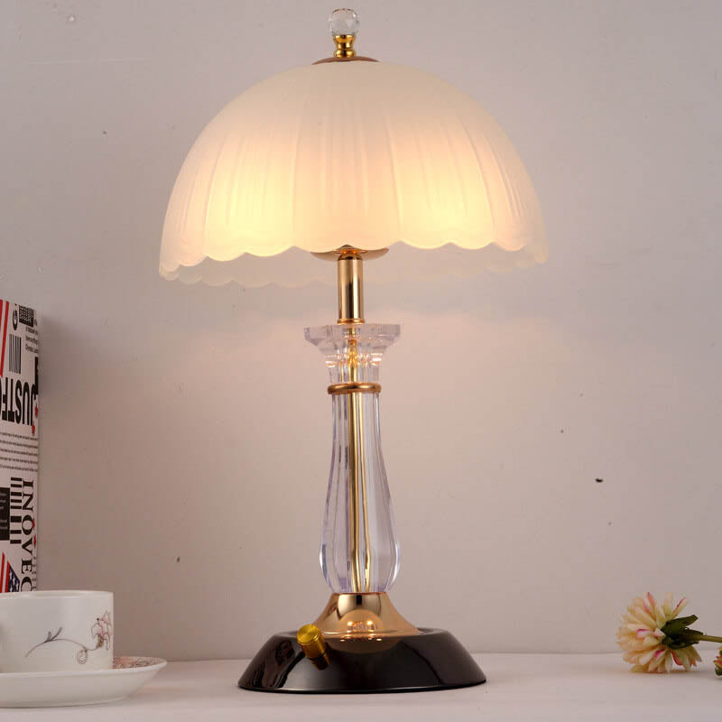 Textured Glass Dome 2-Light Table Lamp