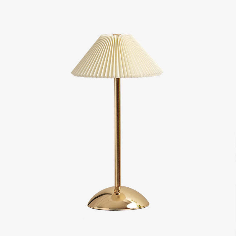 Rechargeable Iron Fabric Conic Table Lamp