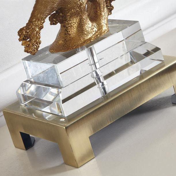 Linen Resin Crystal Coral Table Lamp
