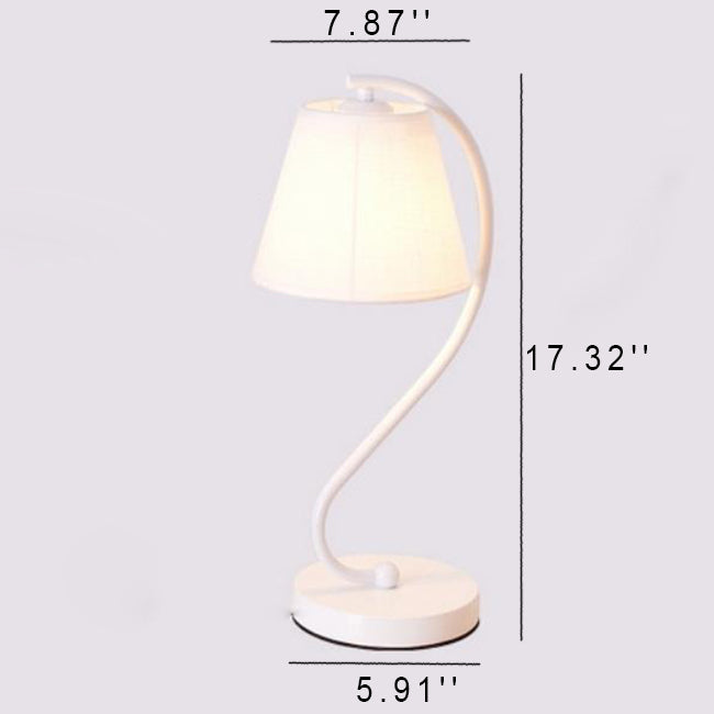 Cylinder Fabric Curved Table Lamp