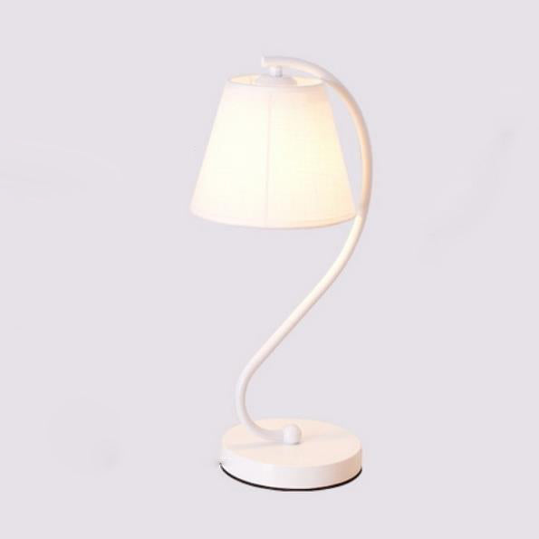 Cylinder Fabric Curved Table Lamp