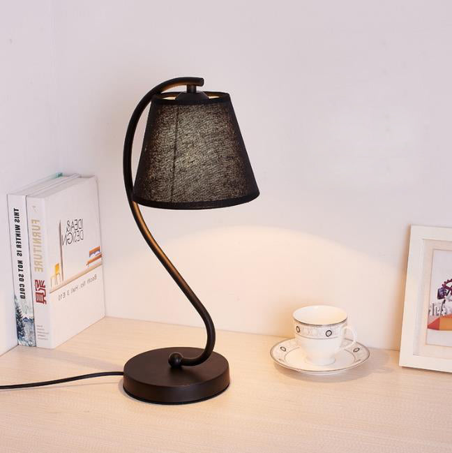 Cylinder Fabric Curved Table Lamp