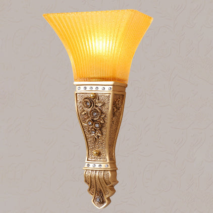 Glass Carving Resin Flared Wall Lamp