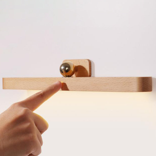 Wooden Long Bar Touch Wall Lamp
