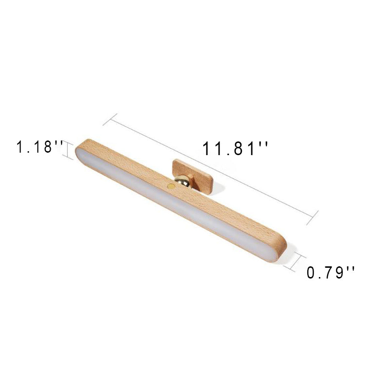 Wooden Long Bar Touch Wall Lamp