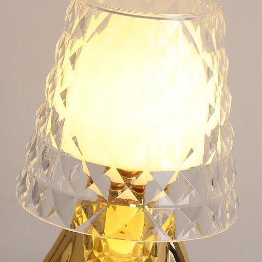 Acrylic Lampshade Electroplating Golden Table Lamp