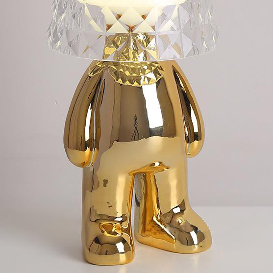 Acrylic Lampshade Electroplating Golden Table Lamp