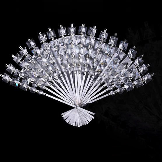 Crystal Fan Shape 3-Light Wall Lamp