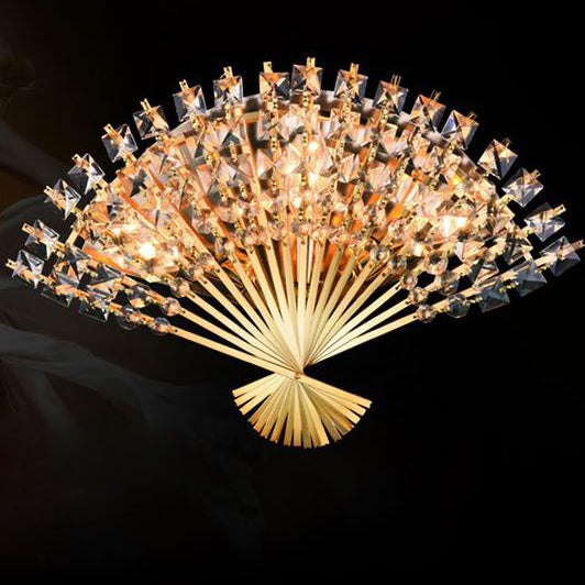 Crystal Fan Shape 3-Light Wall Lamp