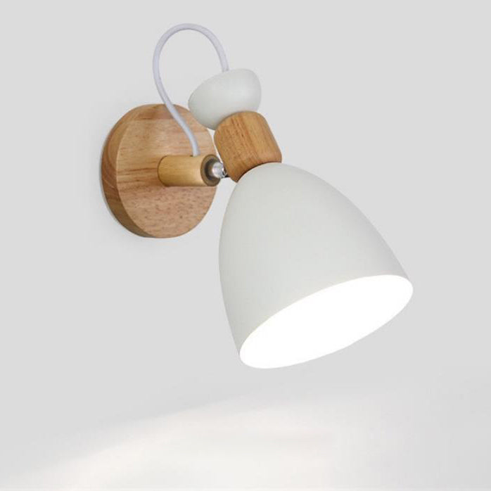 Macaron Iron Solid Wood Wall Lamp
