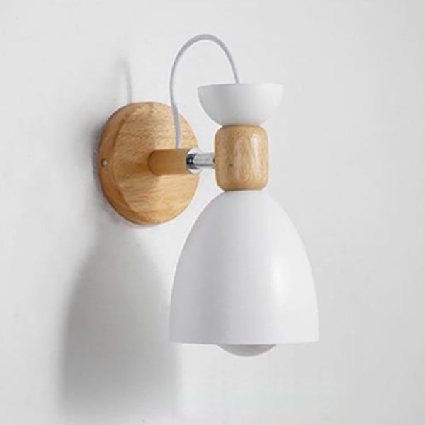 Macaron Iron Solid Wood Wall Lamp