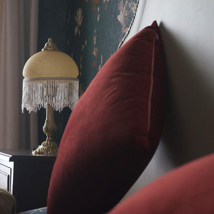 Bohemian Glass Dome Tassel Table Lamp