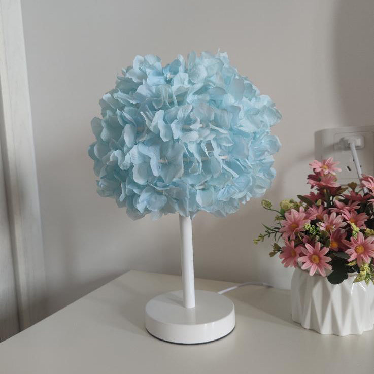 Fabric Flower Ball Table Lamp
