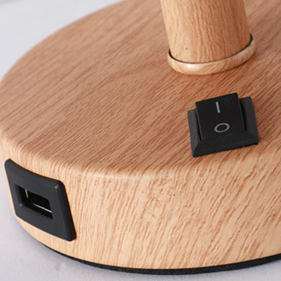 Wood Grain Fabric Table Lamp