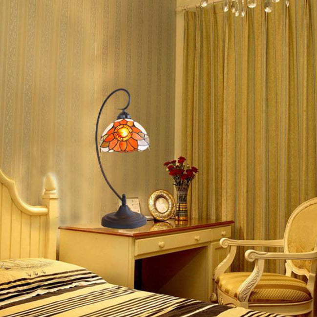 Sunflower Stained Glass Dome Table Lamp