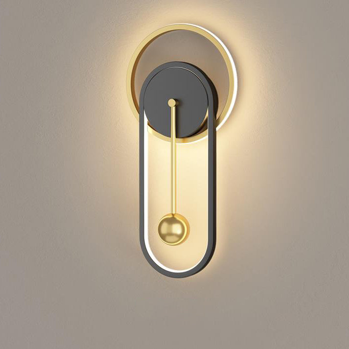 Iron Clock Design Wall Lamp
