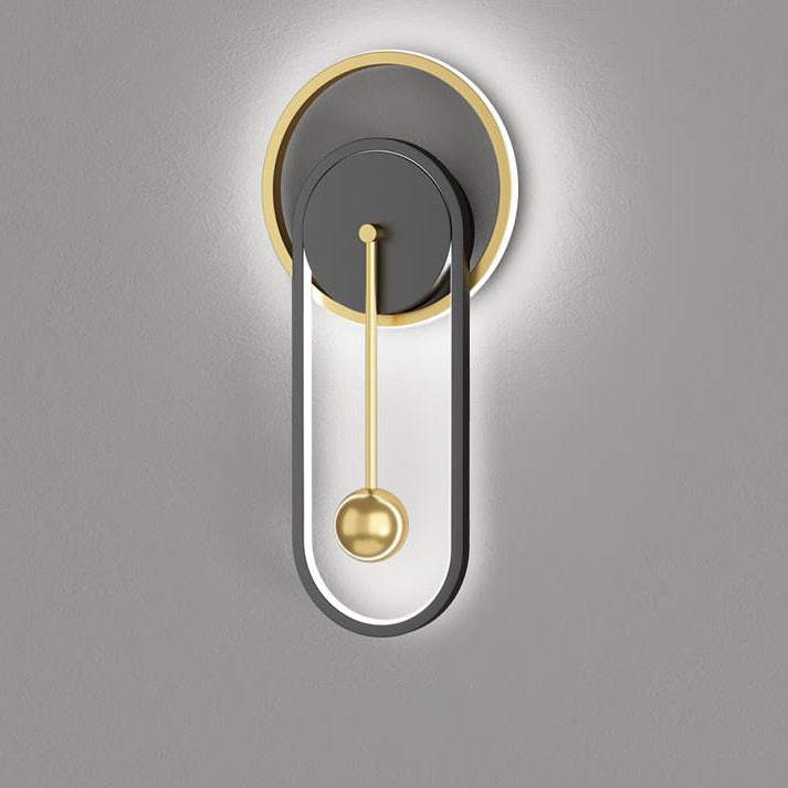 Iron Clock Design Wall Lamp
