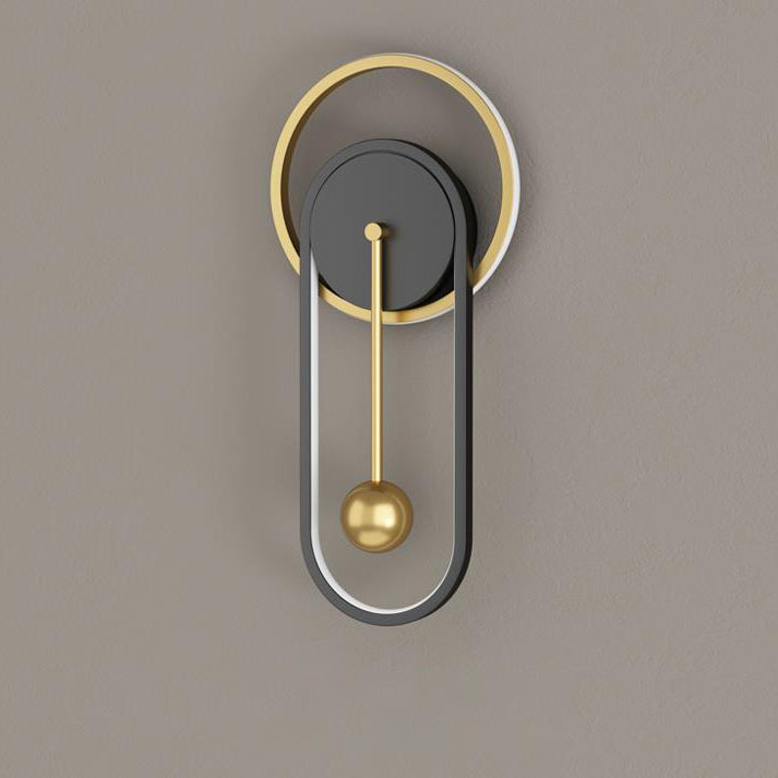 Iron Clock Design Wall Lamp