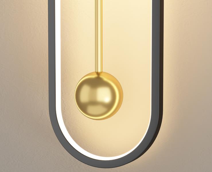 Iron Clock Design Wall Lamp
