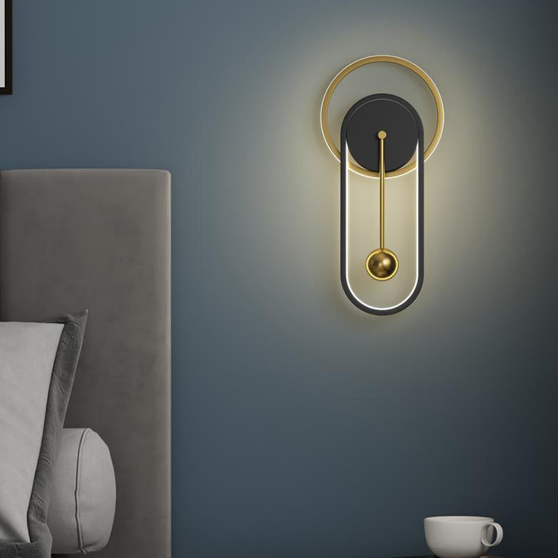 Iron Clock Design Wall Lamp