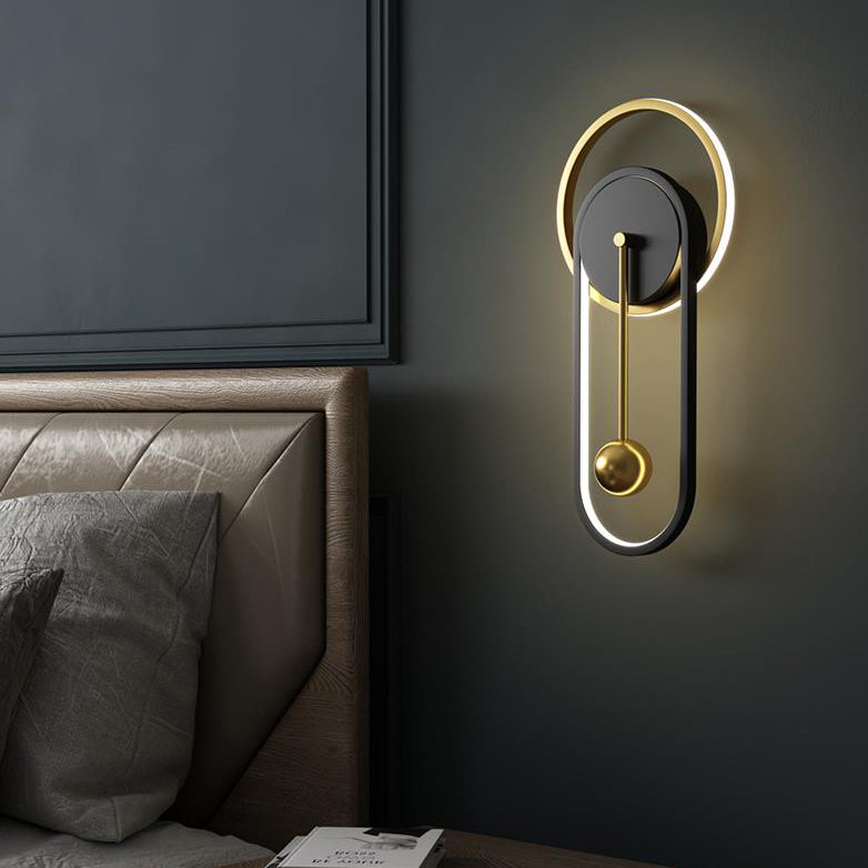 Iron Clock Design Wall Lamp