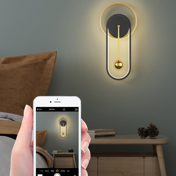 Iron Clock Design Wall Lamp
