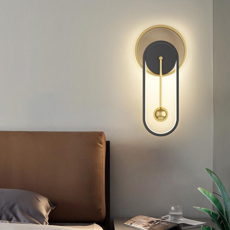 Iron Clock Design Wall Lamp