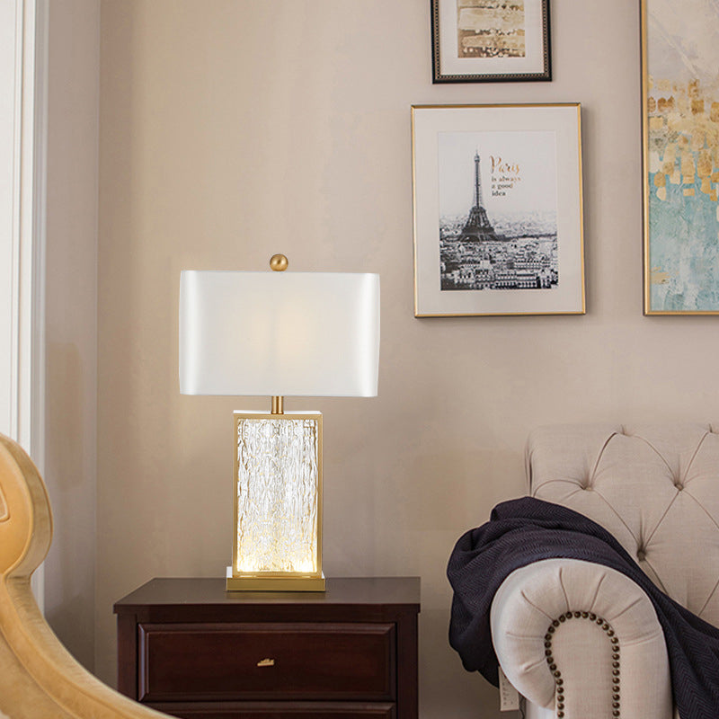 Glass Corrugated Table Lamp