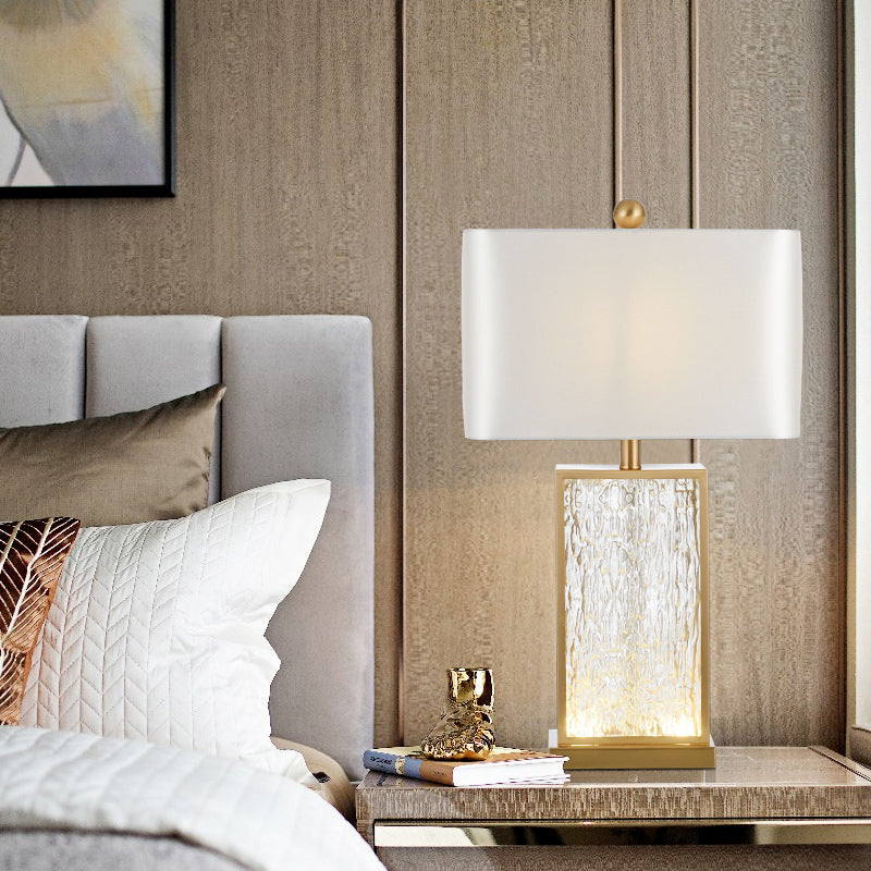 Glass Corrugated Table Lamp