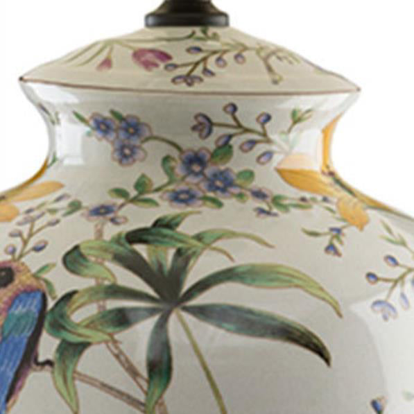 Ceramic Idyllic Flower Bird Table Lamp